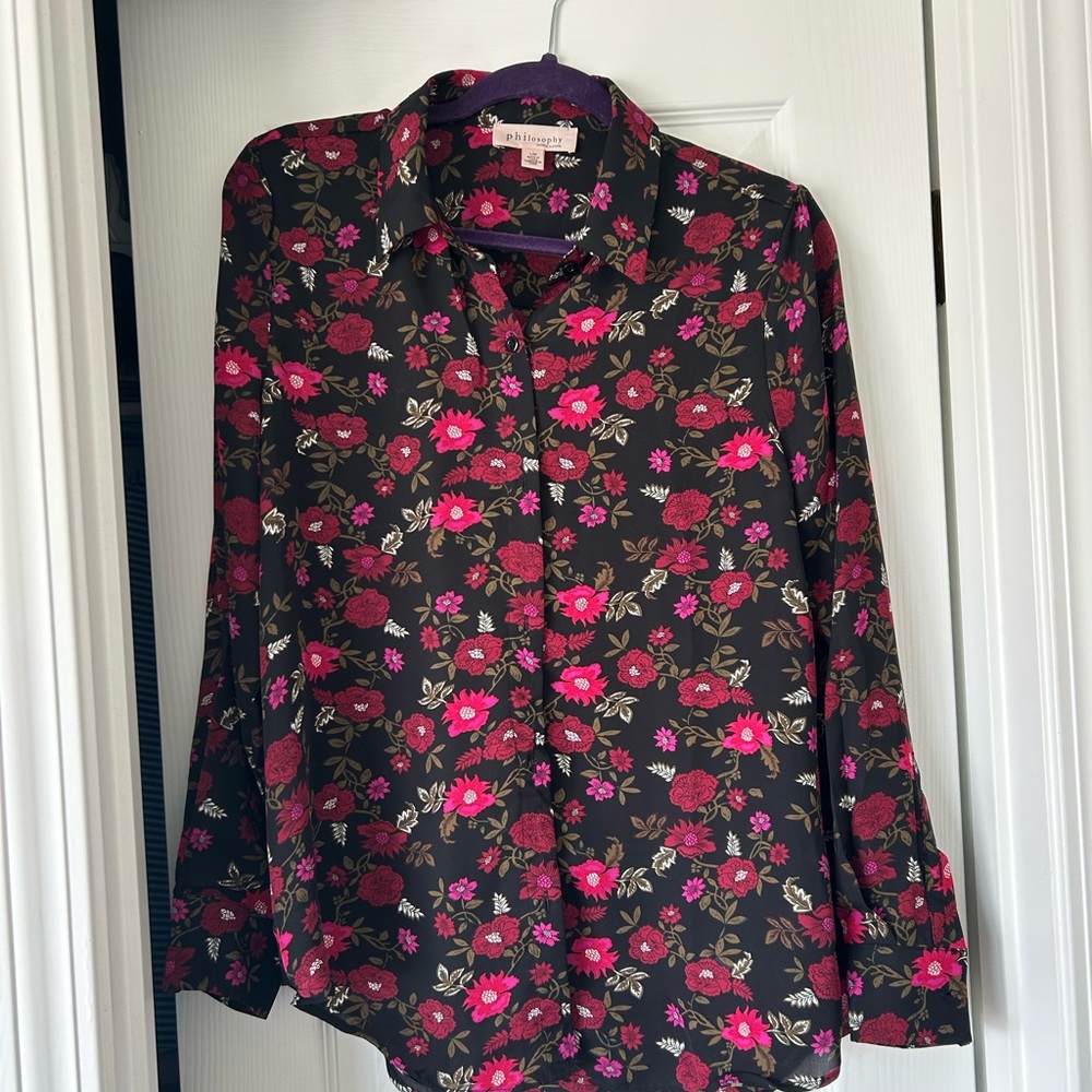 Women’s Floral Button Down - L